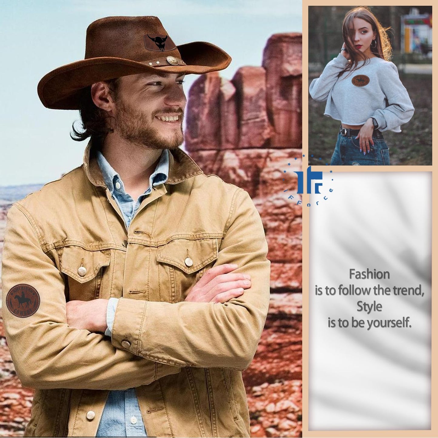 iFForce Laser Engraving Blanks - 60pcs Leatherette Khaki & Brown Hat Patches - PU Leather Iron on Hat Patches for DIY Custom Laserable Engravable Craft Gifts