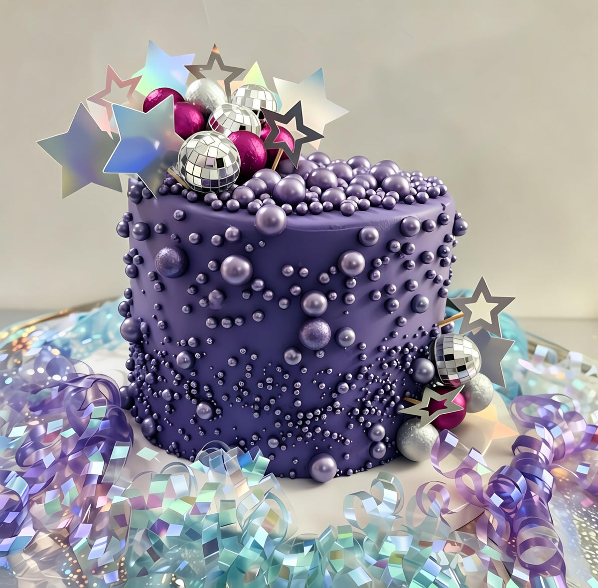 Purple Disco Ball Cake Topper Purple Cool Girl Birthday Party Decorations Dancing Queen Cake Topper 80s Cake Topper Singer Disco Bachelorette Party Supplies