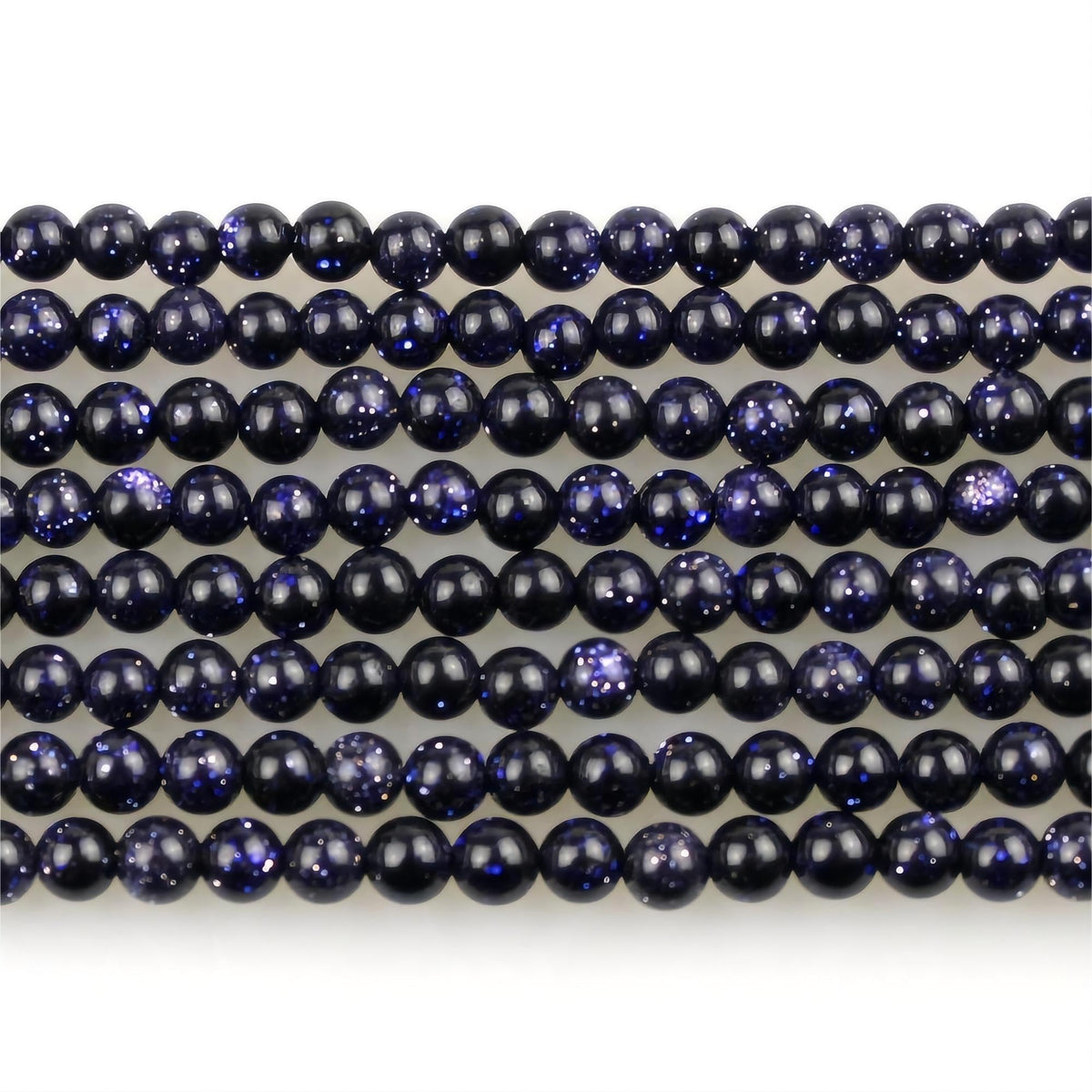MJDCB 320pcs Small Stone Beads 2mm Blue Sandstone Round Smooth Loose Gemstone Bead for Jewelry Making Bracelets Earrings Necklaces Accessories