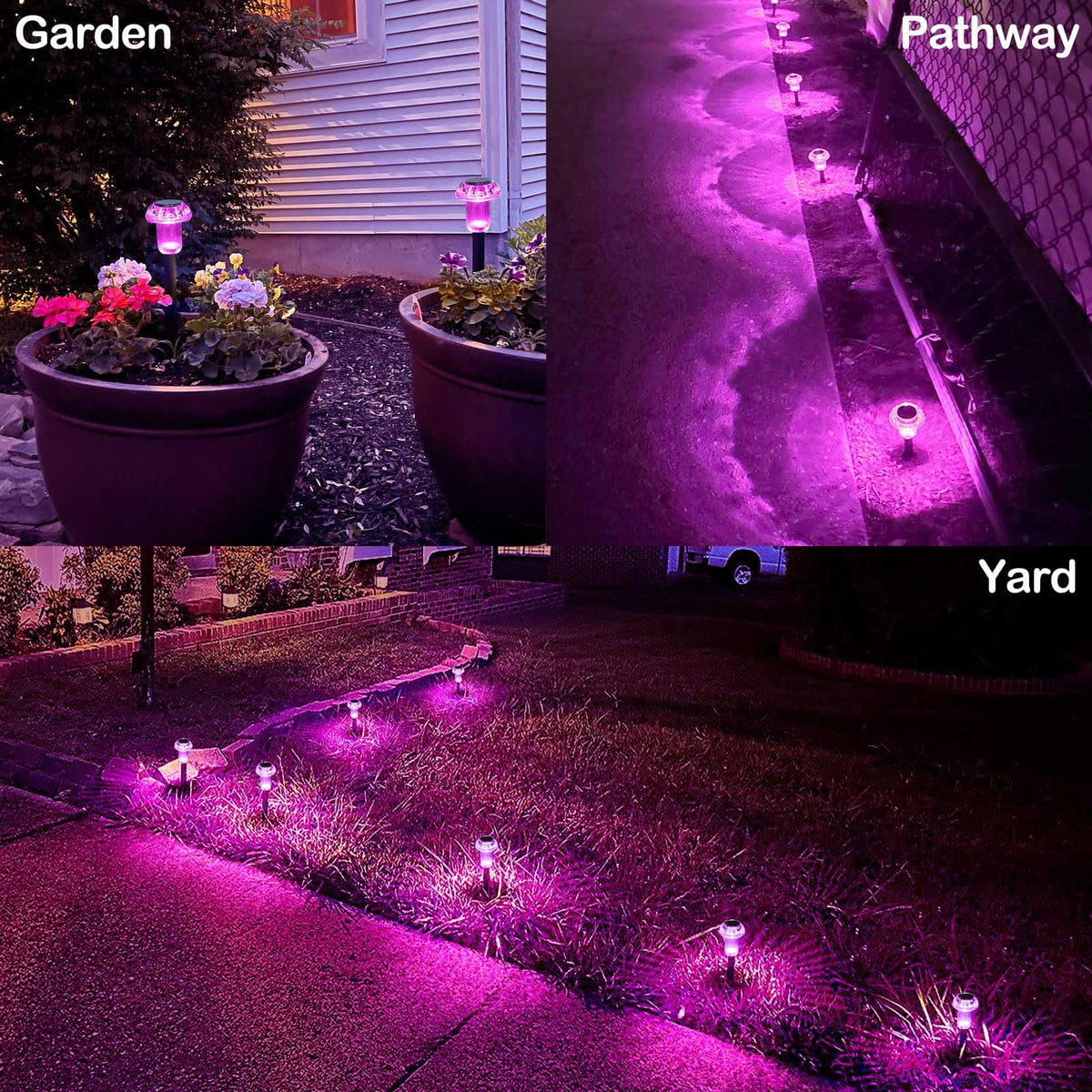 Lffital 16 Pack Halloween Solar Lights Outdoor Hot Pink Solar Pathway Lights Outdoor Purple Mushroom LED Waterproof Lighting Stake for Outside, Yard, Path, Garden, Lawn, Patio, Landscape Decorations