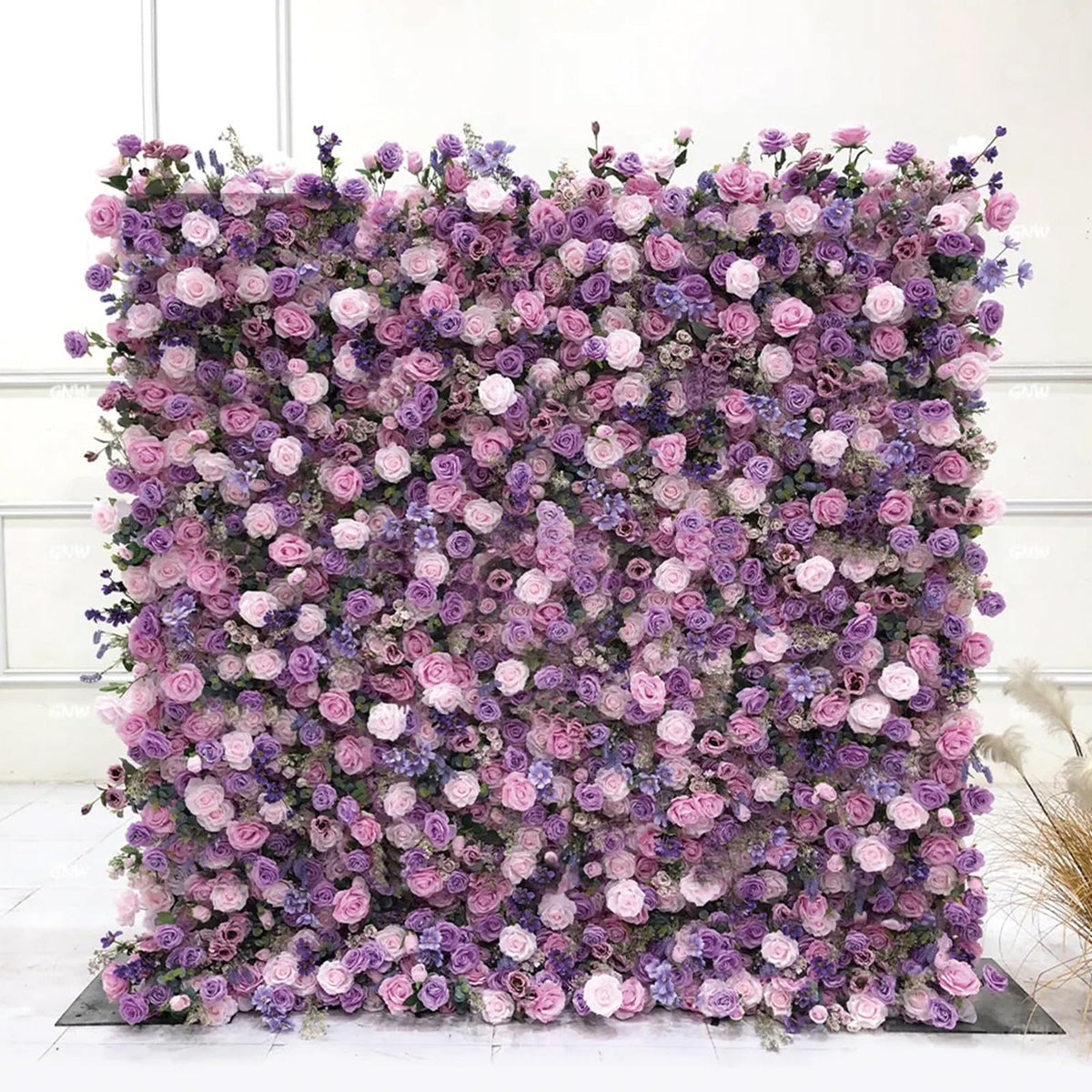 UYCVT Handmade Purple Roses Wall Large Artificial Flower Wall Backdrop Panels, Rose Wedding Backdrop 5D Floral Wall Fabric Flower Wall for Party Baby Shower Bridal Wedding Back-1m*1m/3.28 * 3.28FT