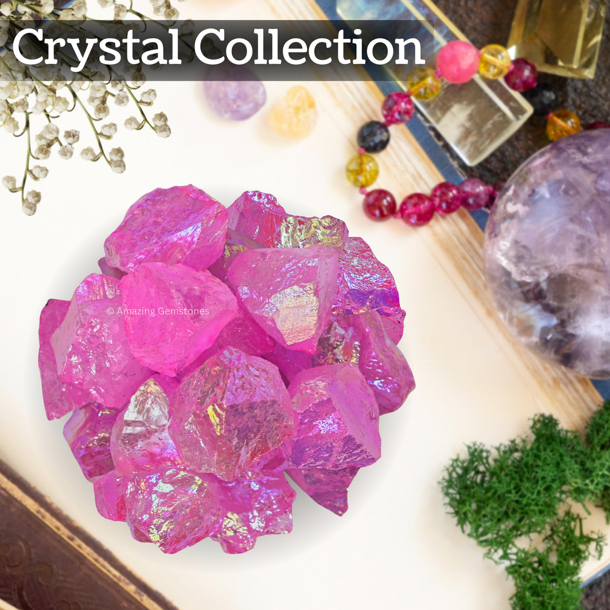 Amazing Gemstone Rose Aura Quartz Raw Crystals and Healing Stones, Natural Rocks for Meditation and DIY Raw Stones and Crystals (1 lb)