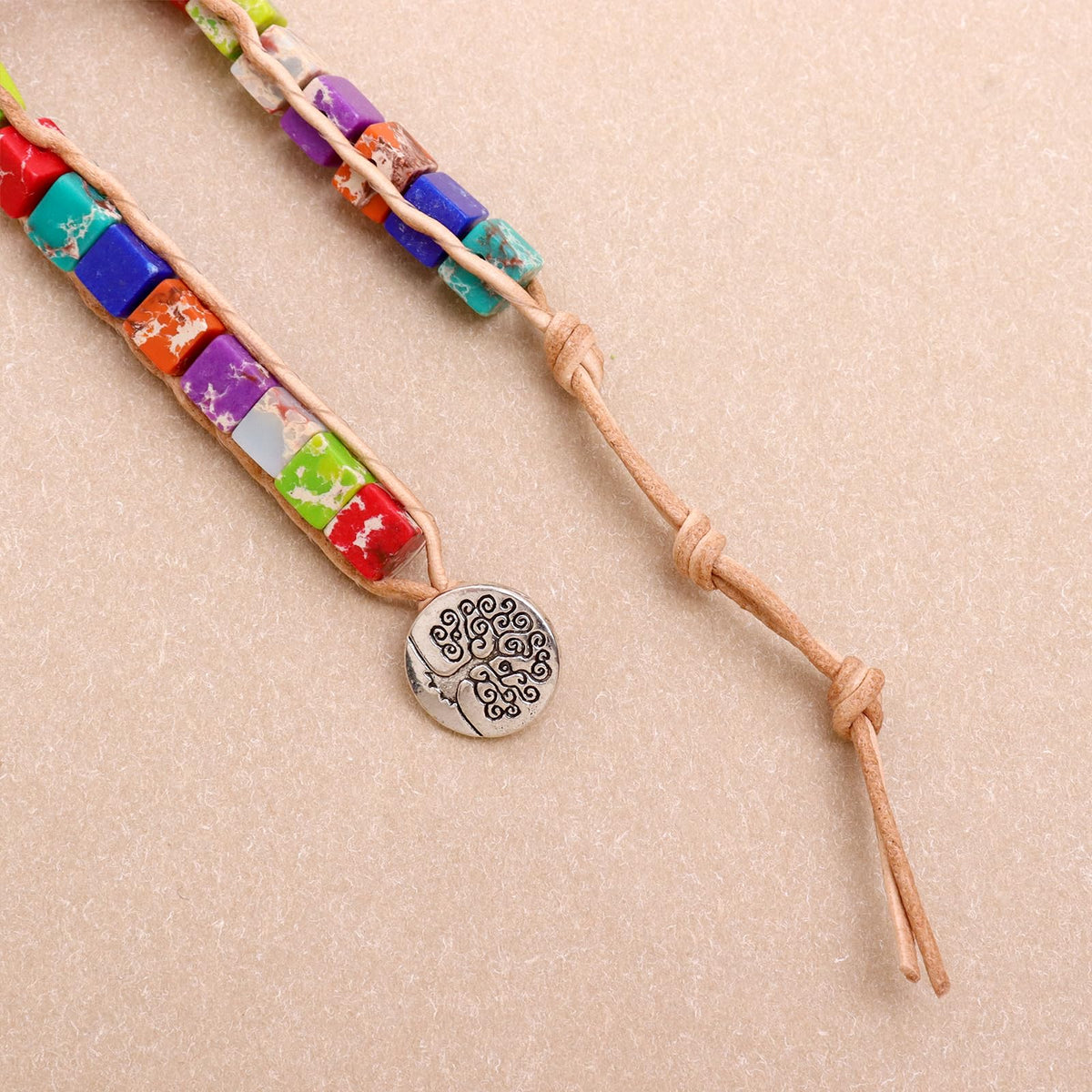 BXDA Dainty Natural Stones 7 Chakra Bracelets for Women, Trendy Minimalist Boho Handmade Leather Wrap Healing Bead Bracelet Everyday Fashion Jewelry Friendship Christmas Gift.