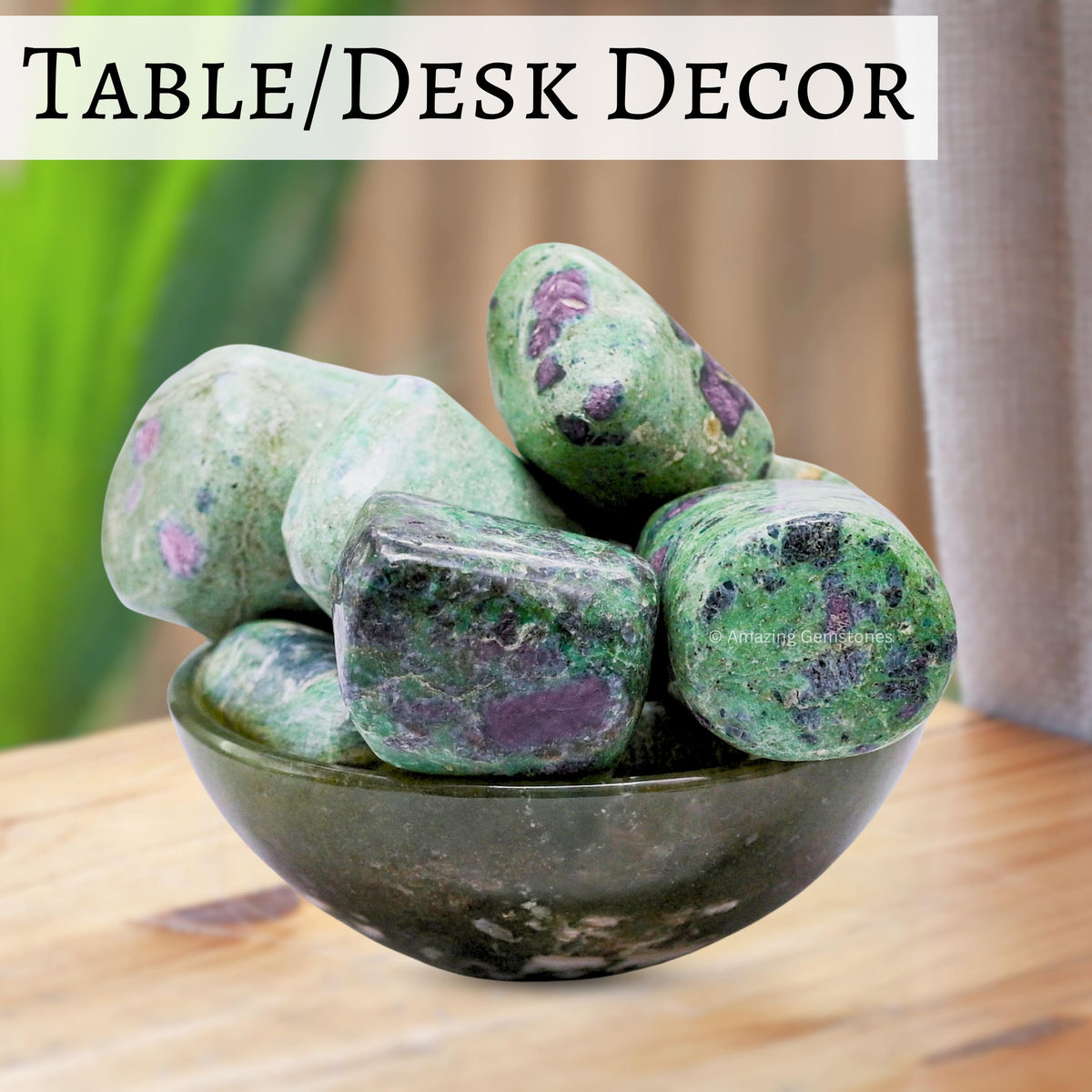 Amazing Gemstone Ruby Fuchsite Crystals and Healing Stones Tumbled - 1000+ Carats Ruby Fuchsite Stone, Natural Healing Stones for Energy Balance, Stress Relief - Premium Polished Gems Rocks