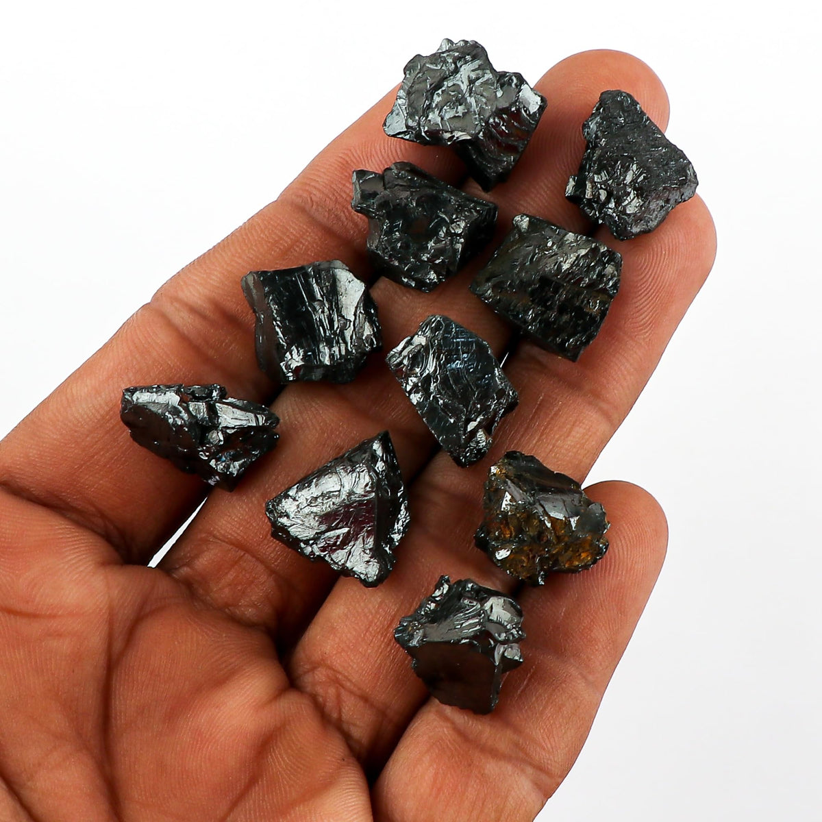 CRYSTALINES 10pcs Wholesale Natural Raw Karelia Shungite Gemstone, Untreated Rough Stone, Bulk Loose Supplies, DIY Jewelry Making, Chakra Healing Crystals, Birthstone, Gem Collection, AAA Grade