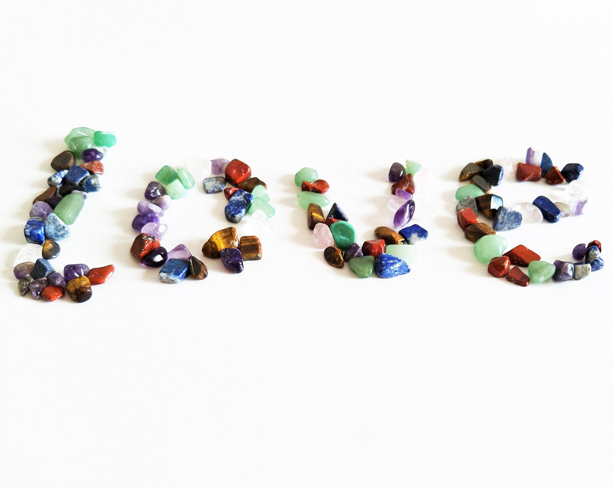 Mina Heal Chakra Stones Collection, Tumbled and Polished Natural Crystas, Mixed 7 Chakra Stones for Meditation, Energy Balance and Decorative Use (160g 15-25mm)