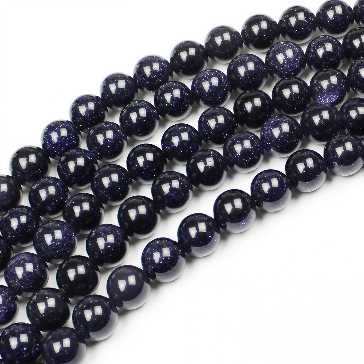 MJDCB Natural Stone Beads Blue Sand Stone Round Loose Beads for Jewelry Making DIY Bracelet Necklace (12mm)
