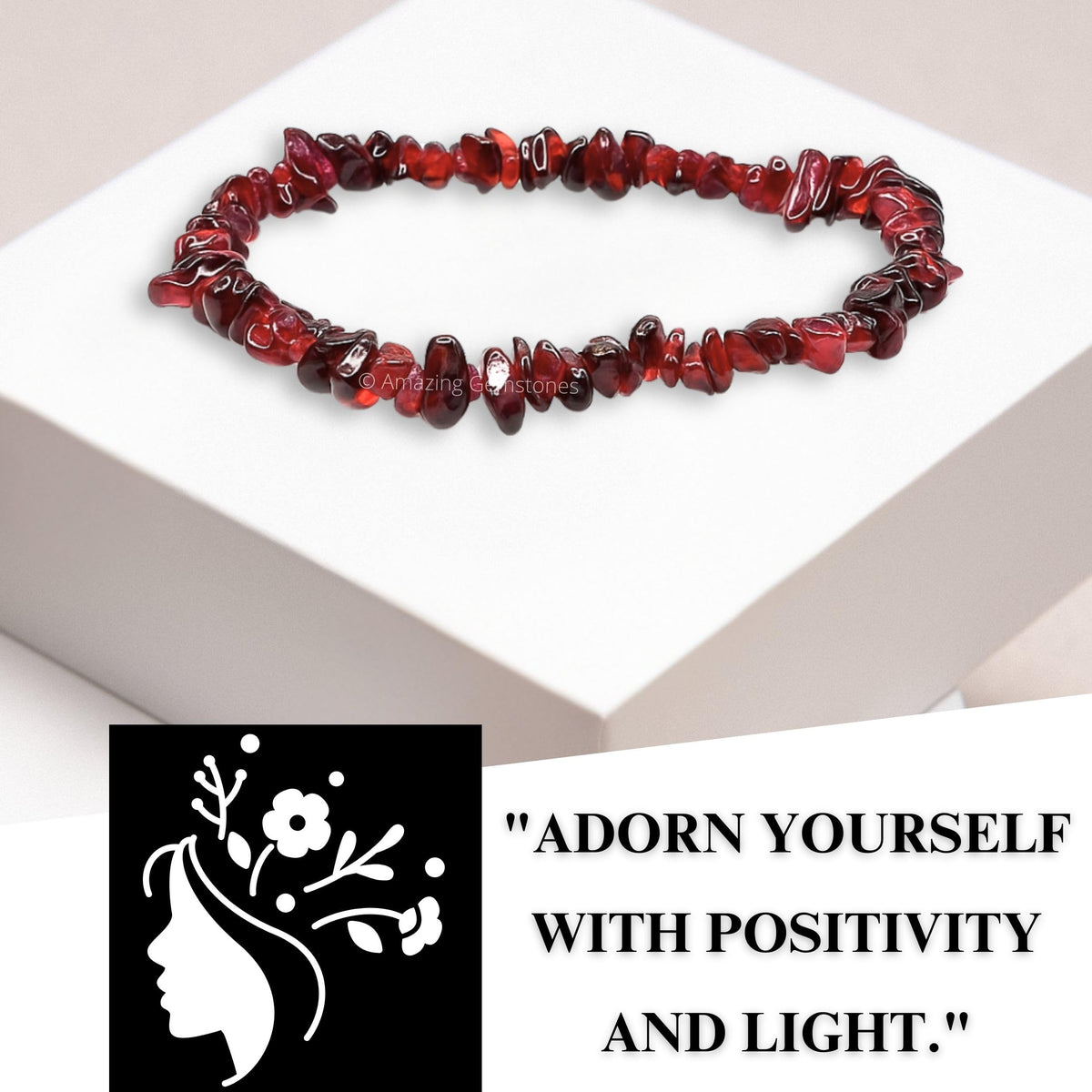 Amazing Gemstone Chips Bracelet (Garnet)