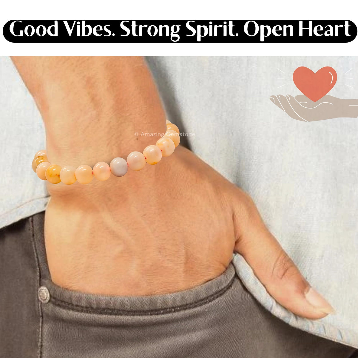 Amazing Gemstone Canadian Flower Agate Bracelet for Women Men's Gifts - Protection Healing Crystal Bracelet - 8mm Gemstone Beaded Adjustable Bracelet Pulseras Para Hombres Mujer Stocking Stuffers