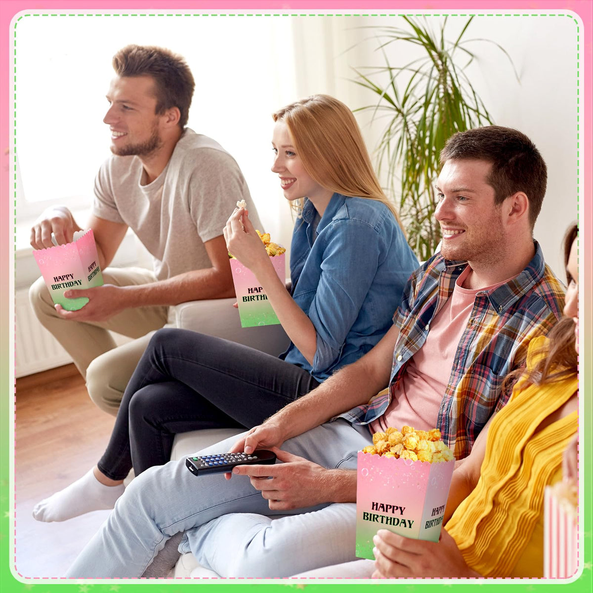 Zhehao 50 Pcs Pink and Green Popcorn Boxes Witch Popcorn Cup Paper Holder Pink and Green Party Favor for Happy Birthday Party Favor Halloween Supplies Decorations