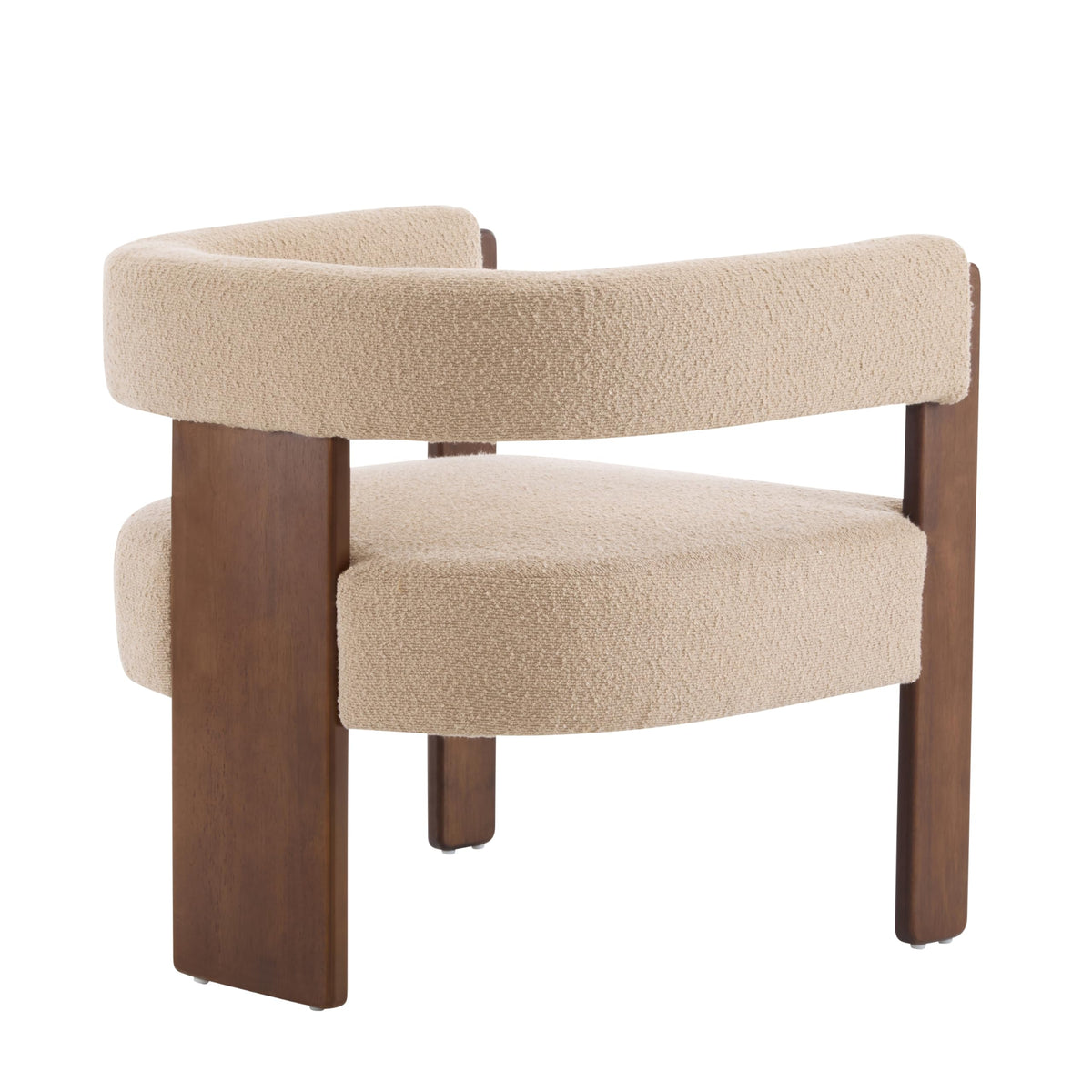 Christopher Knight Home Nettie Modern Accent Chair for Living Room, Boucle Fabric Single Lounge Sofa Chair with Wooden Frame, Comfy Reading Chair for Bedroom, Lounge Armchair with Cushion, Dark Beige