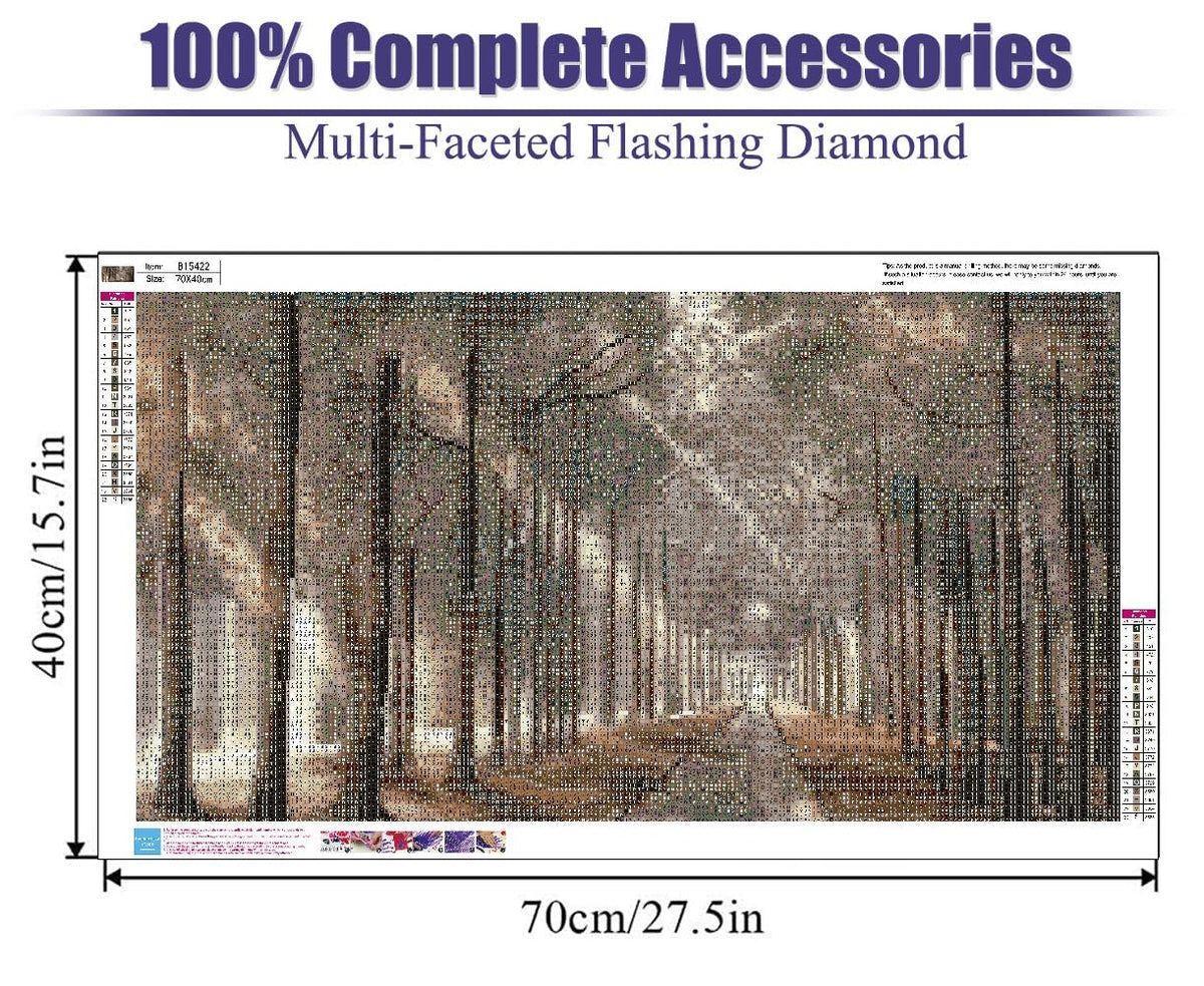 BOHADIY Forest Diamond Painting Kits for Adults 5D Large Landscape Diamond Art Kits for Adults Full Drill Woods Diamond Art Painting Kits Gem Art Kits for Wall Decor 27.5x15.7Inch Sunshine Tree