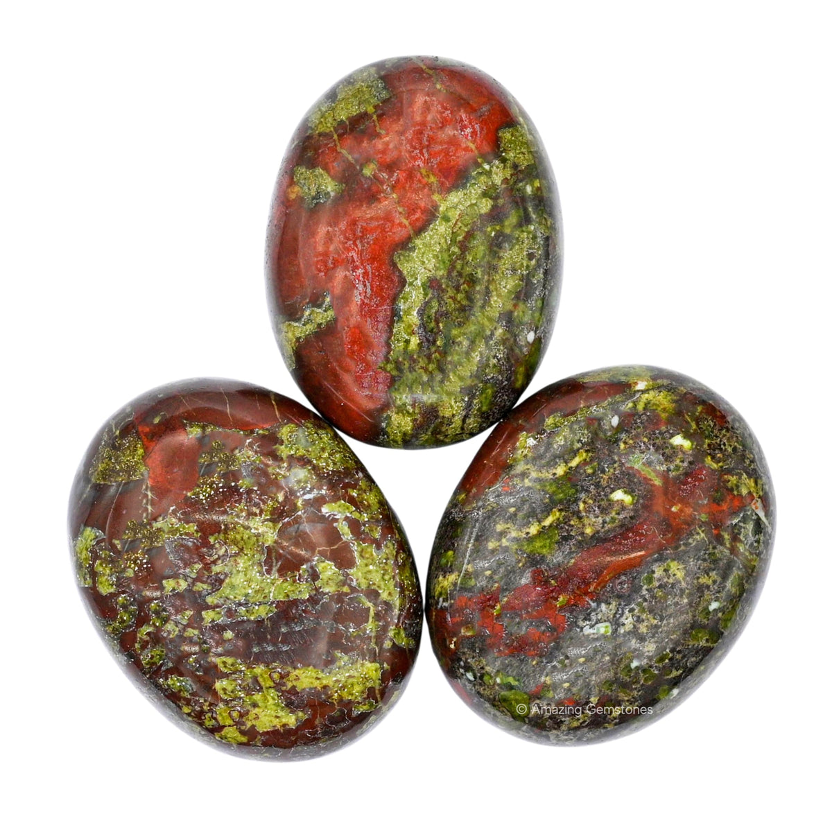 Amazing Gemstone Dragon Bloodstone Crystals and Healing Stones - Large Palm Stone Crystals Piedra - Crystal for Good Luck, Positive Energy, Meditation - Unique Stocking Stuffers and Birthday Gifts
