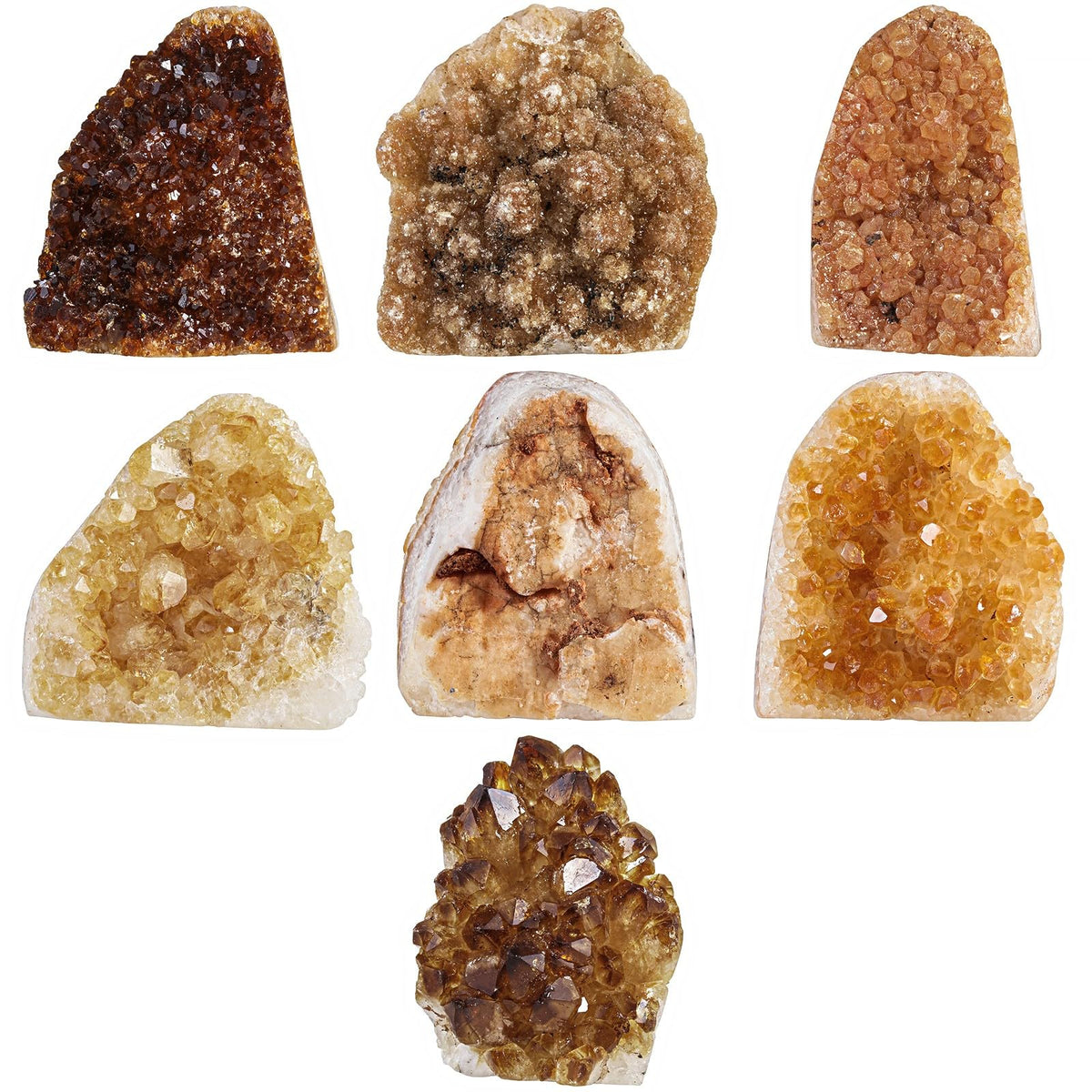 mookaitedecor Natural Citrine Crystal Cluster Geode, Self-Standing Yellow Quartz Stone Raw Crystals and Minerals Specimen for Healing Home Decor, 201-300 g