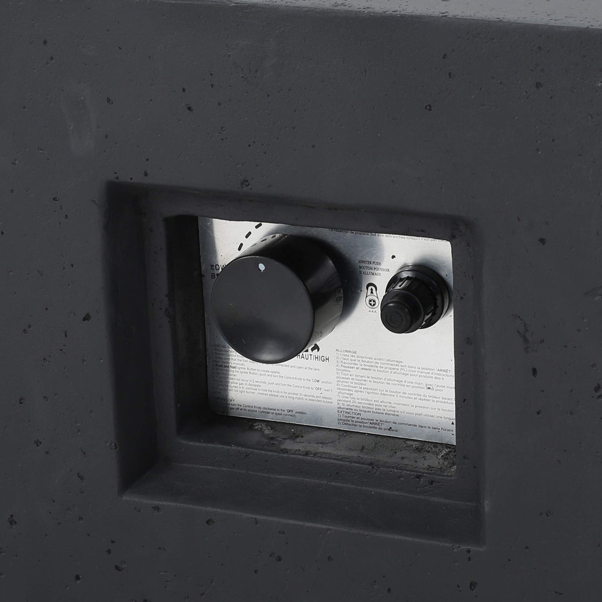 Christopher Knight Home Aidan Outdoor 50,000 BTU Square Fire Pit (No Tank Holder) - Lightweight Concrete - Dark Gray