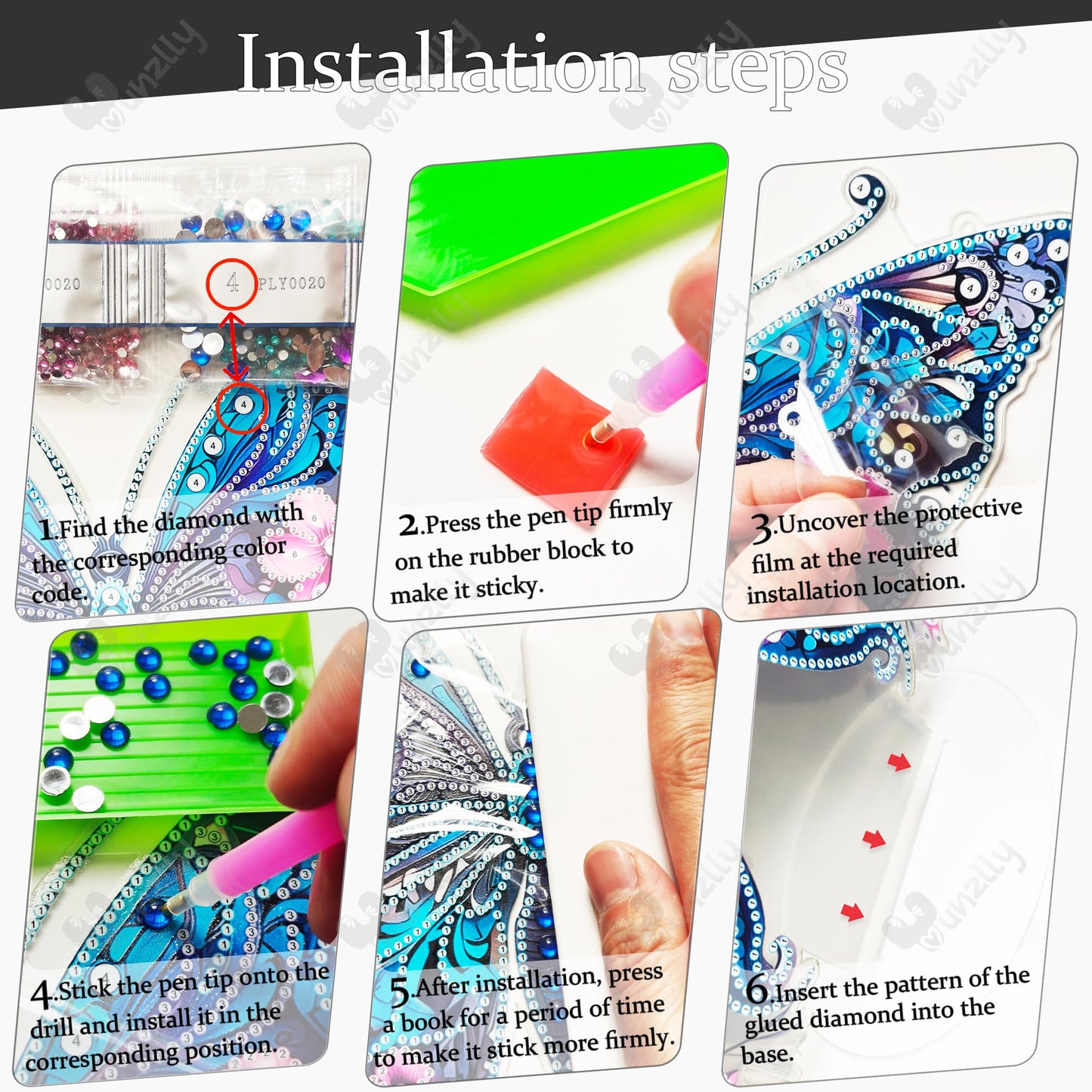 Yunzlly Stand Up Diamond Art Painting Kit, Desktop Gem Painting Ornament Kit for Adults, Tabletop Acrylic Diamond Board Painting (Happy Birds)