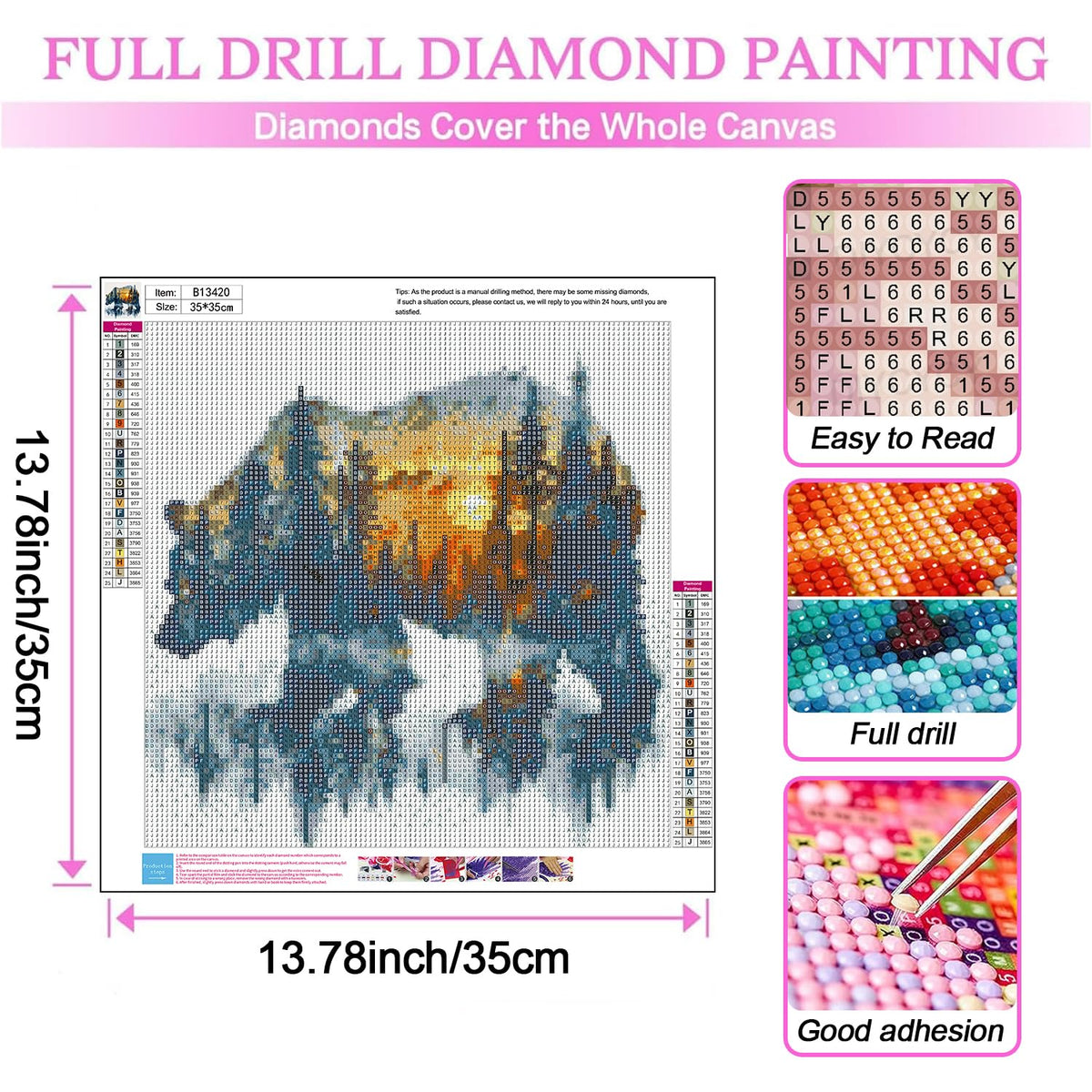 DIYCYCY Forest Bear Diamond Art Kits for Adults,DIY 5D Diamond Painting Kits for Beginners, Round Full Drill Diamond Dots Paintings,Diamonds Pictures Gem Art for adults Crafts Home Decor 13.78x13.78in