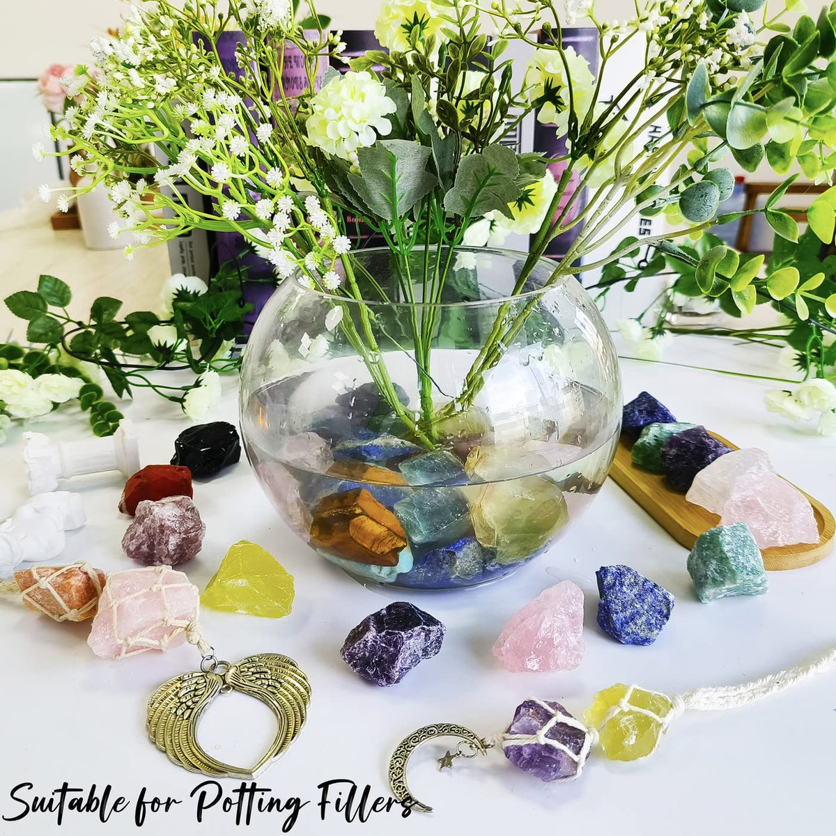 ZHIYUXI 2" Tiger Eye Green Aventurine Obsidian Lapis Lazuli Raw Crystals Bulk Crystals and Stones Large Crystals Rocks for Tumbling Witchcraft Wire Wrapping Fountain Rocks Cabbing Room Decor 4Pcs