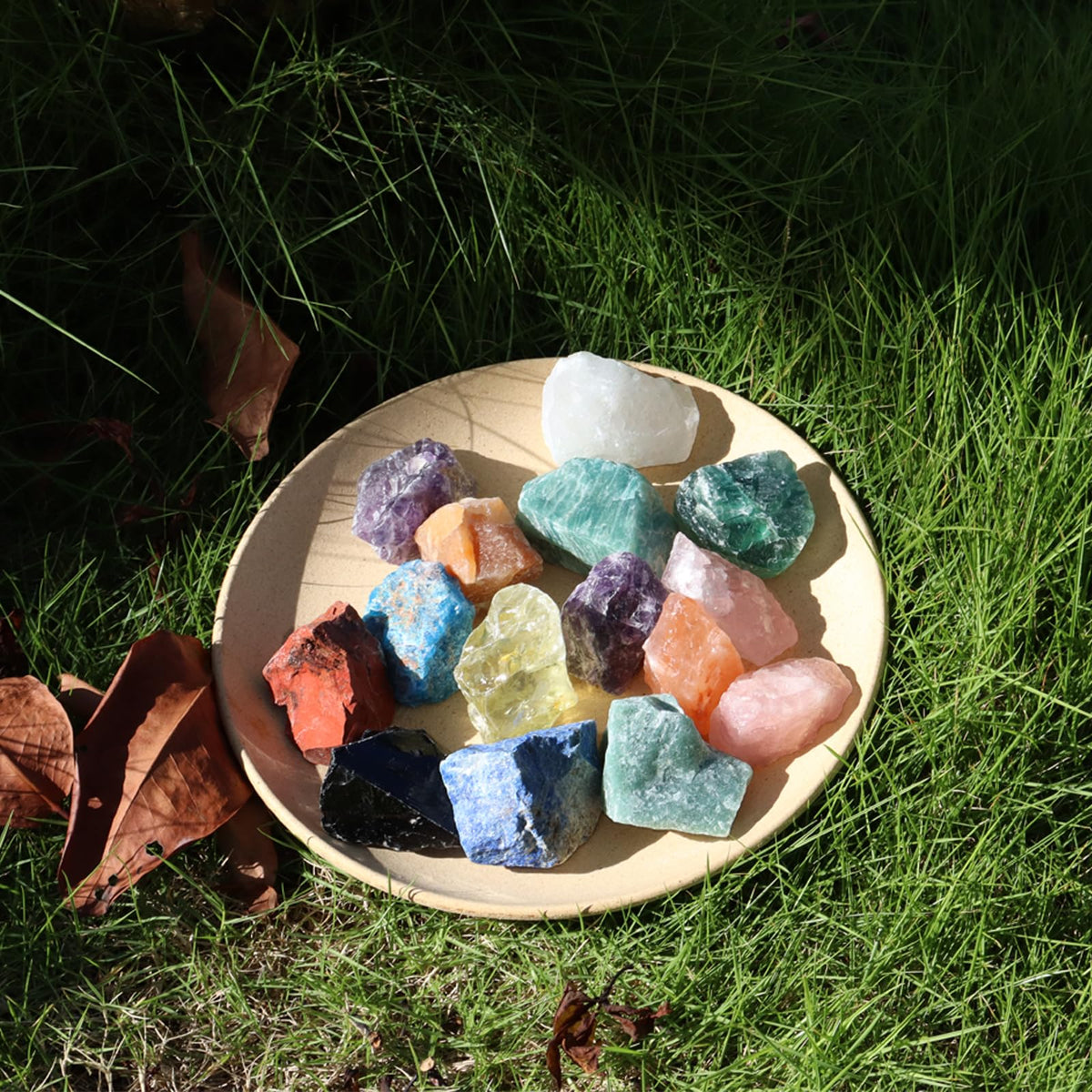 Clear Quartz Gemstone Raw Crystals, 1" Natural Healing Crystal Raw Stone for Table Bowl, Yoga Meditation, Flower Beds, Garden, Stone Collection, Home Decor, Gifts-0.88lb/400g