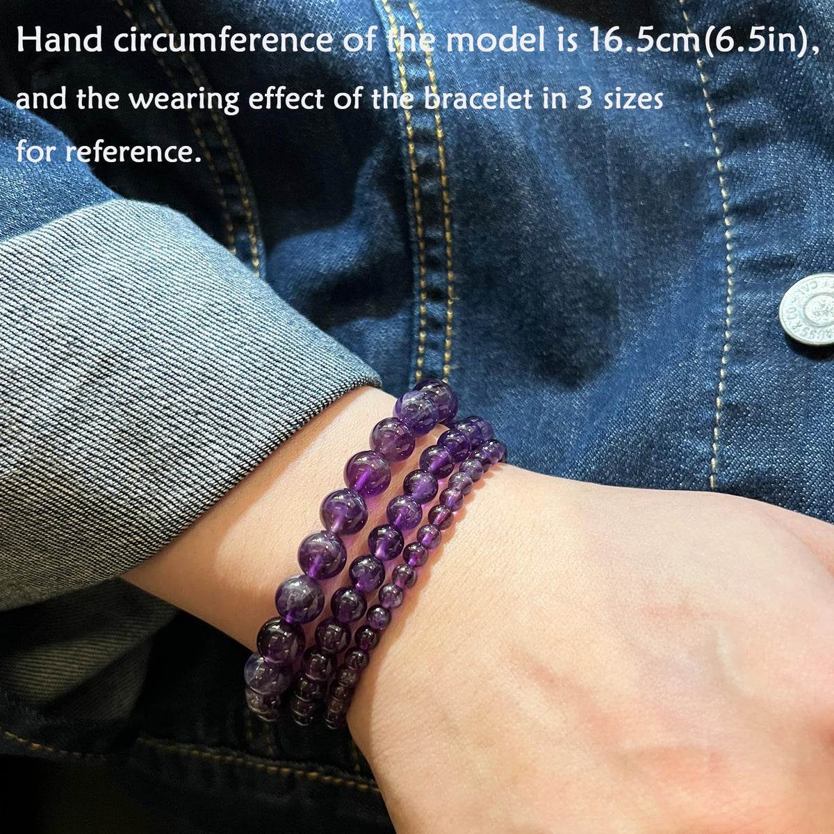 CHCCOYE 4mm Natural Healing Gemstone Bracelet Handmade Yoga Stretch Elastic Bracelet Stress Relief Crystal Jewelry for Men and Women (4mm, Amethyst)