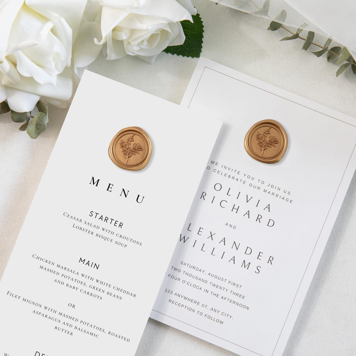 Uwilowe 60 Pcs Gold Wax Seal Stickers, Stamp Seal Envelope Stickers - Perfect for Wedding Invitation, Gift Box Craft Wrapping, Christmas Cards Decor