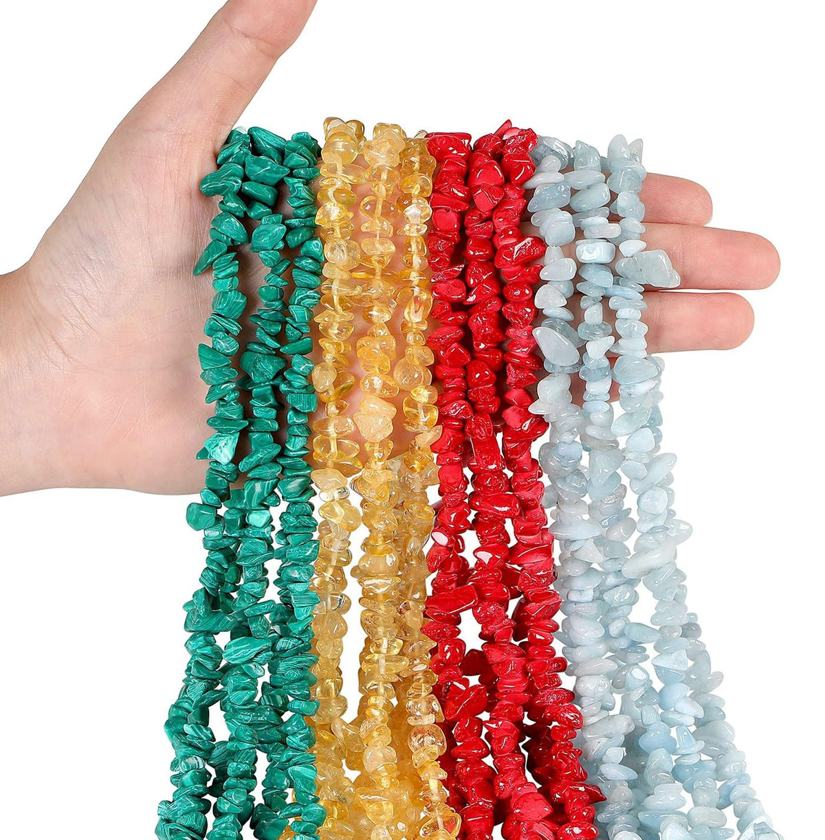 LAIDANLA Red Turquoise 400pcs Natural Chip Stone Beads 5-8mm Healing Crystal Irregular Gemstones Drilled DIY Loose Rocks Bead Crystal for Bracelet Earrings Necklace Jewelry Making Crafting