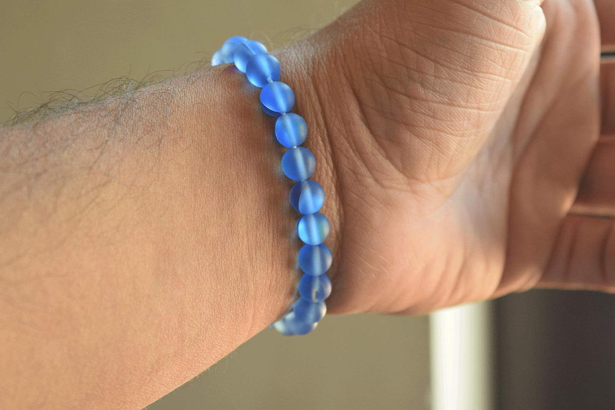 Avicrafts Blue Mystic Aura Quartz Bracelet, Mermaid Glass Bracelet, Crystal Mermaid Jewelry