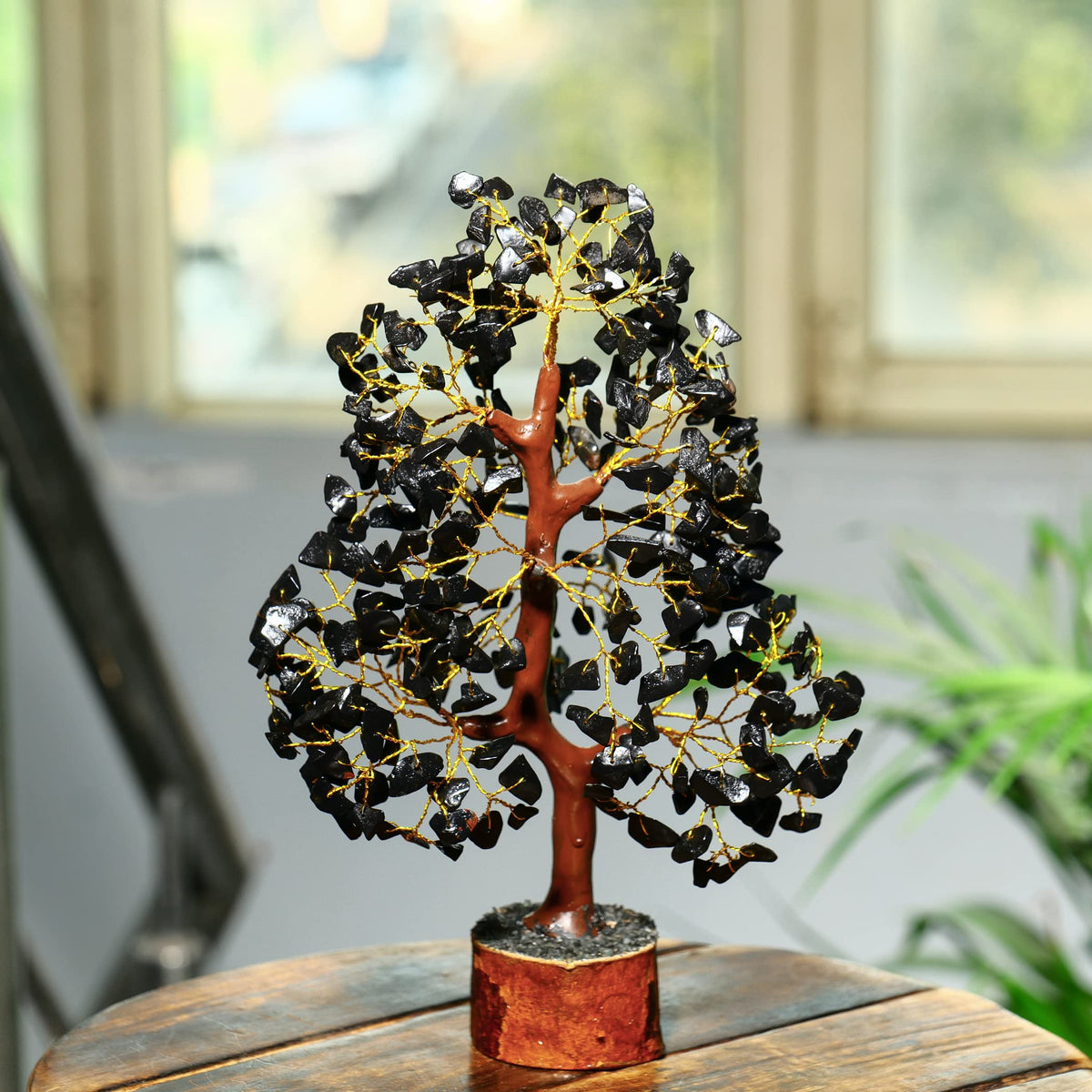 PYOR Black Tourmaline Stone, Crystal Tree, Black Tourmaline Crystals, Gem Trees, Positive Stones and Crystals, Office Desk Decor, Crystal Gifts
