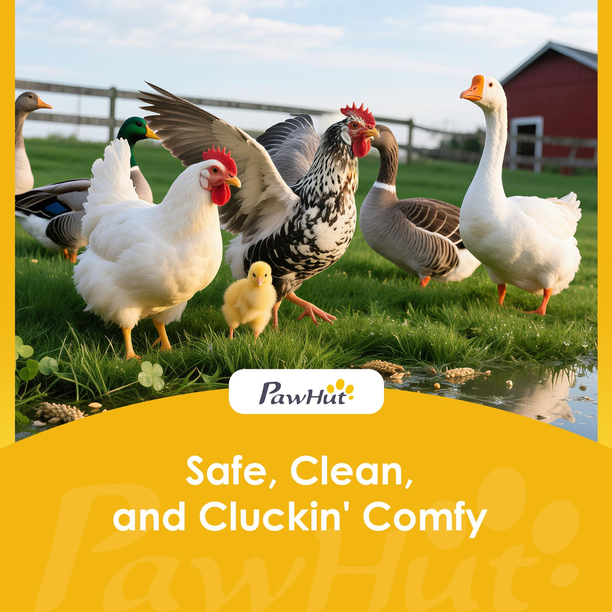 PawHut 187.3" Large Chicken Coop, Walk-in Wooden Hen House, Outdoor Poultry Cage w/Shovel, Run, Waterproof Roof, Nesting Box, Perches, Chicken House for 10-15 Hens, Rabbits, Ducks, for Farm Backyard