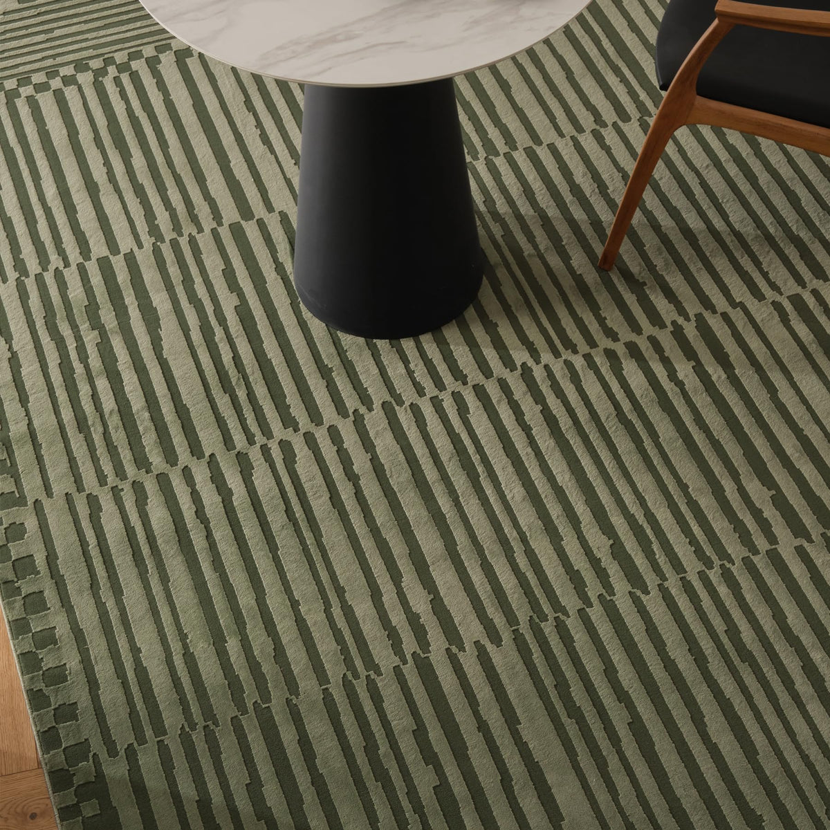 Revival Rugs Soloba 8'x10' Area Rugs for Living Room Bedroom Dining Room - Washable, 100% Recycled, Oeko-TEX Certified, Modern, Medium Pile, Green