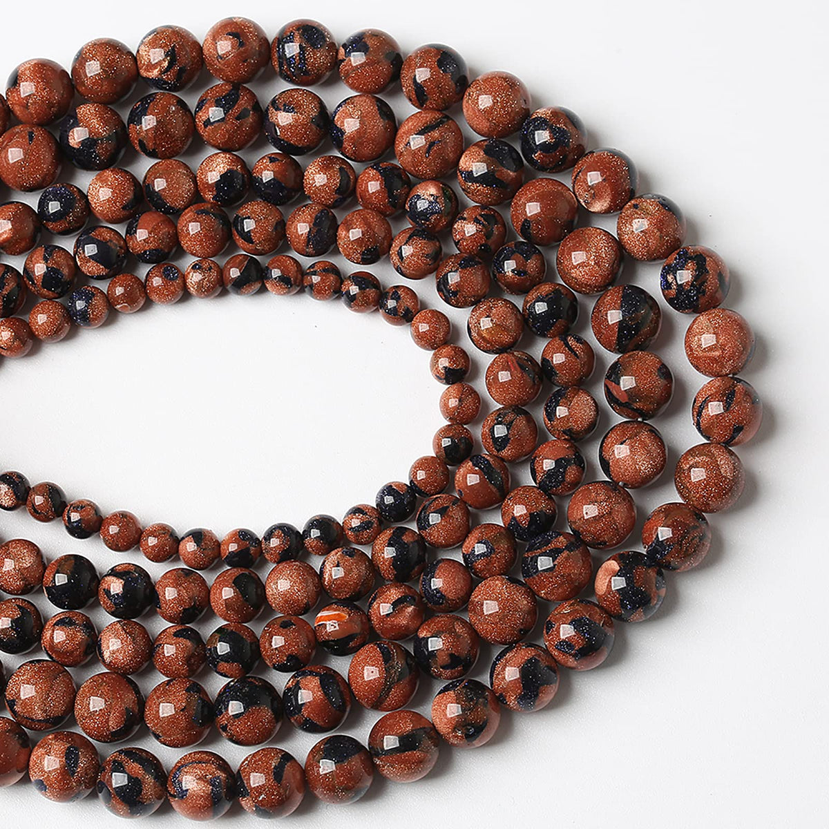 90pcs 4mm Starry Bicolor Sandstone Beads Natural Round Loose Spacer Beads for Jewelry Making DIY Bracelets Crystal Energy Healing Power Stone (4mm, Bicolor Sandstone Beads)