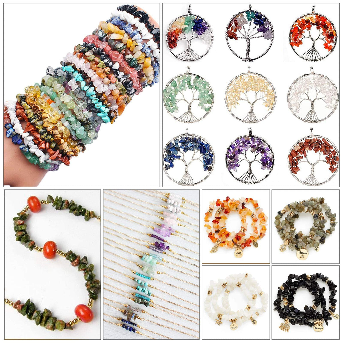 500 pcs Natural Chip Stone Beads, Garnet 5-8 mm Irregular Gemstones Healing Crystal Loose Bead for Jewelry Making Bracelet Crafting