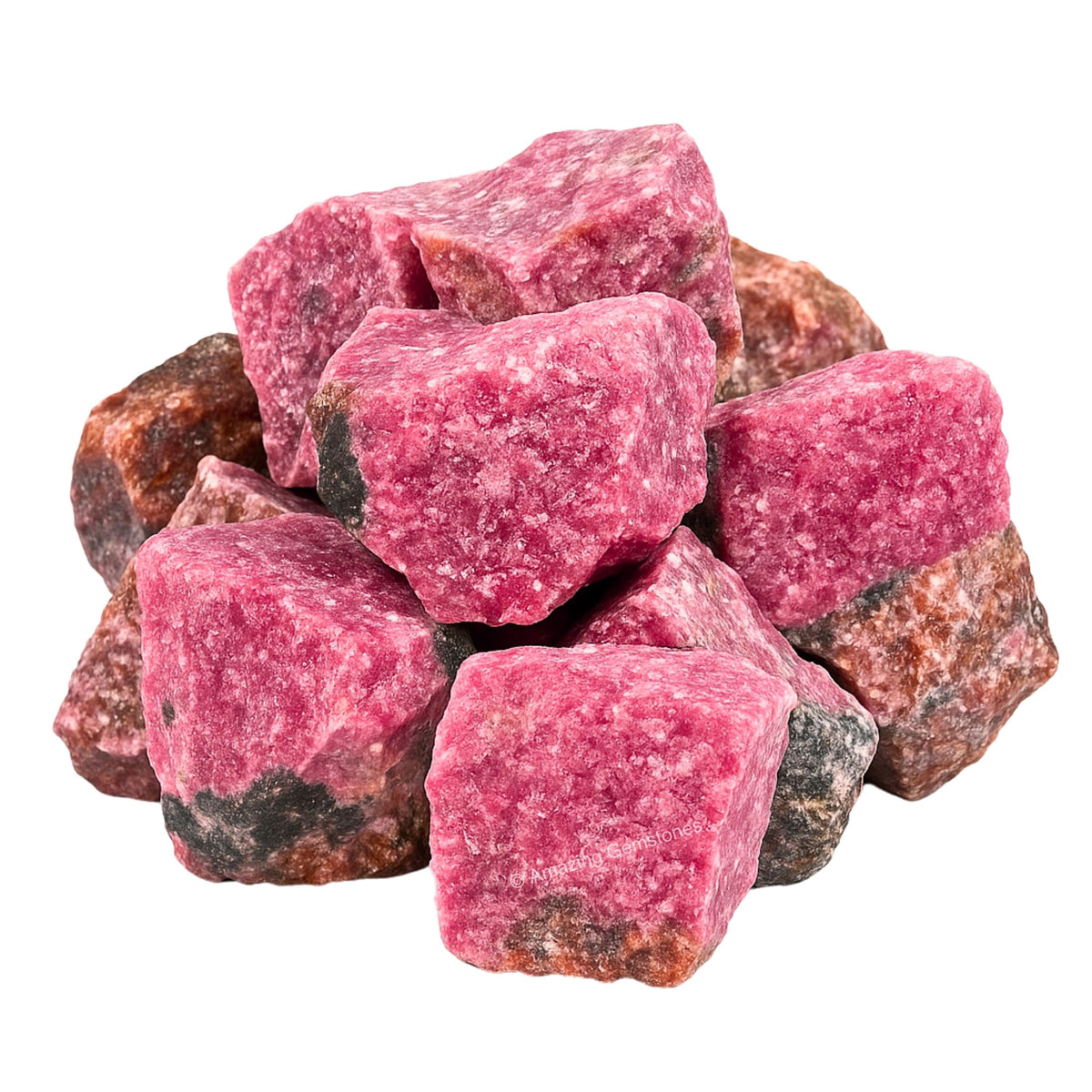 Amazing Gemstone Rhodonite Raw Crystals and Healing Stones, Natural Rocks For Tumbling - DIY Raw Stones And Crystals (1 Piece)