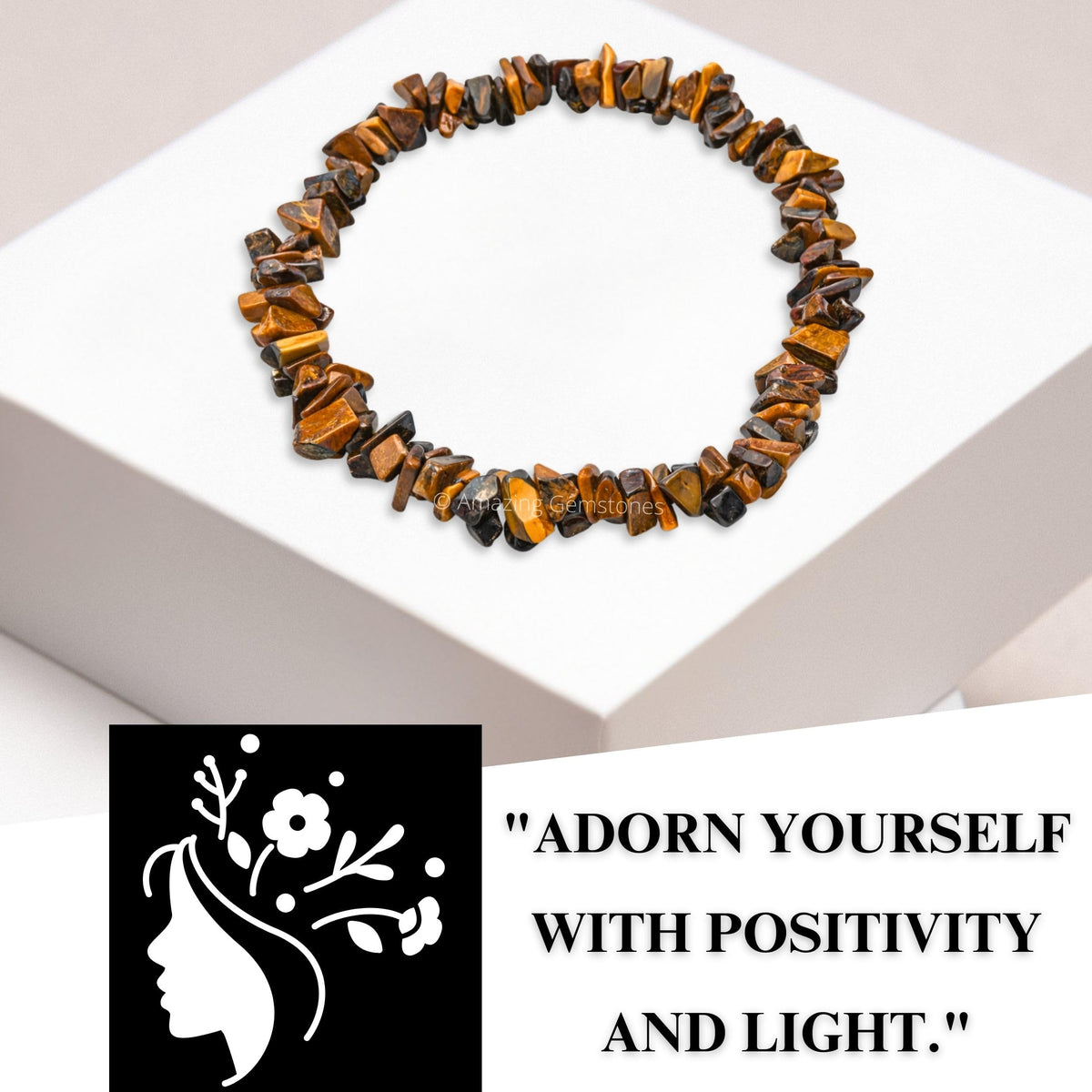 Amazing Gemstone Chips Bracelet (Tiger Eye)