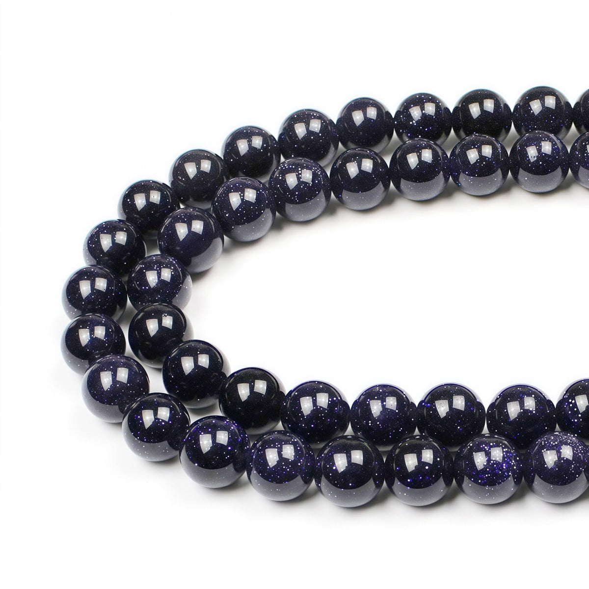 MJDCB Natural Stone Beads Blue Sand Stone Round Loose Beads for Jewelry Making DIY Bracelet Necklace (6mm)