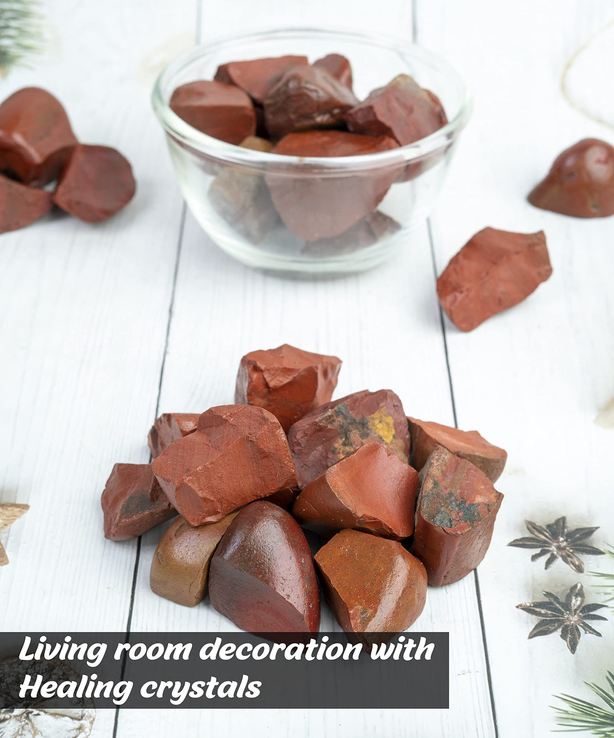 Crocon® 1LB Red Jasper Rough Bulk Rocks Natural Stone Spiritual Gifts Raw Gemstone Crystals and Stones Tumbling Cabbing Polishing Gem Mining Chakra Balancing Reiki Healing Home Office Décor