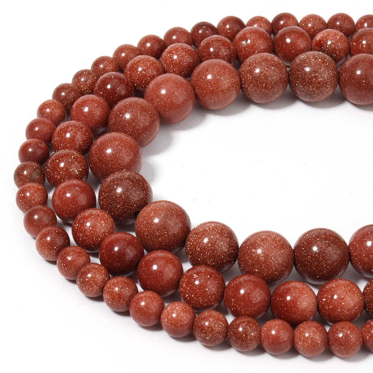 35pcs 10mm Natural Stone Beads Gold Sandstone Beads Energy Crystal Healing Power Gemstone for Jewelry Making, DIY Bracelet Necklace