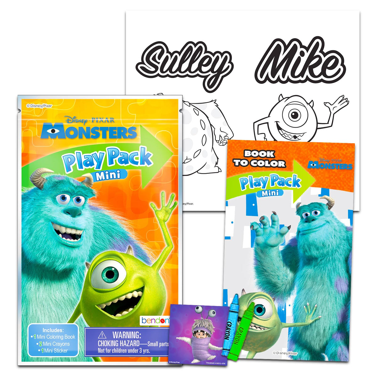 Disney Monsters Inc Birthday Party Favors Set - Bundle with 24 Monsters Inc Play Packs | Mini Coloring Books for Goodie Bags (Pixar Monsters University Party Supplies)