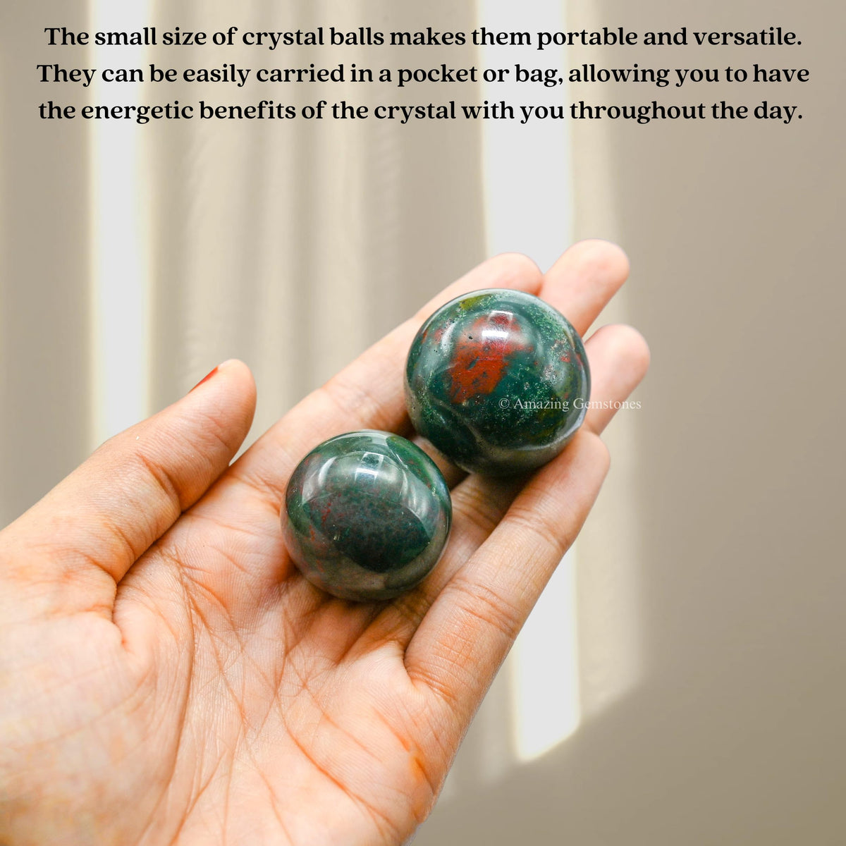Amazing Gemstone Bloodstone Crystal Ball - 1" Inches Crystal Sphere Meditation Balls for Witchcraft and Decorative Balls - Crystals and Healing Stones Beginners Gift (Pack of 1)