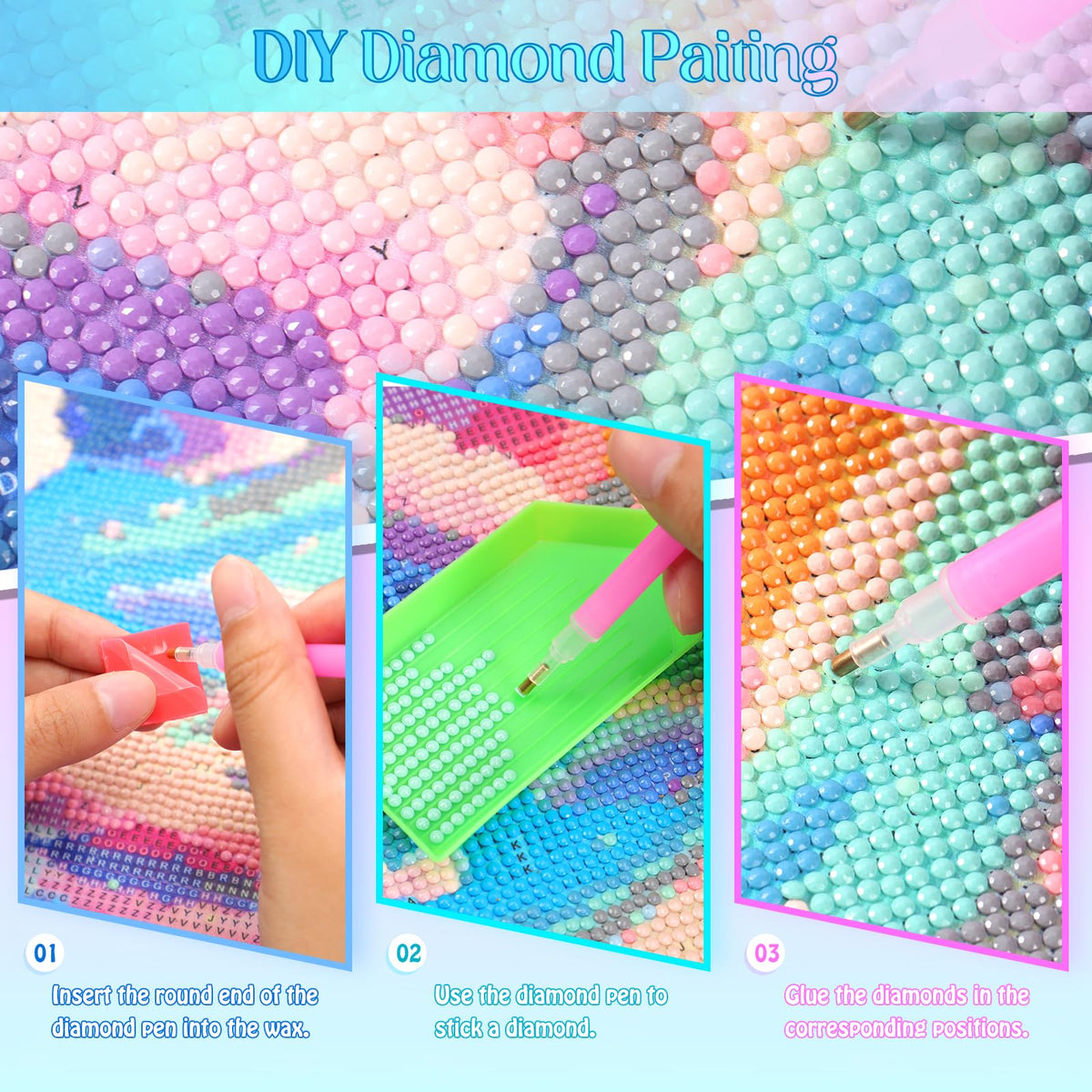 5D Diamond Painting Golf Ball in Air Above Water DIY Diamond Painting Kits for Adults Round Full Drill Diamond Art Kits for Wall Decor Holiday Decor 12x16 inch