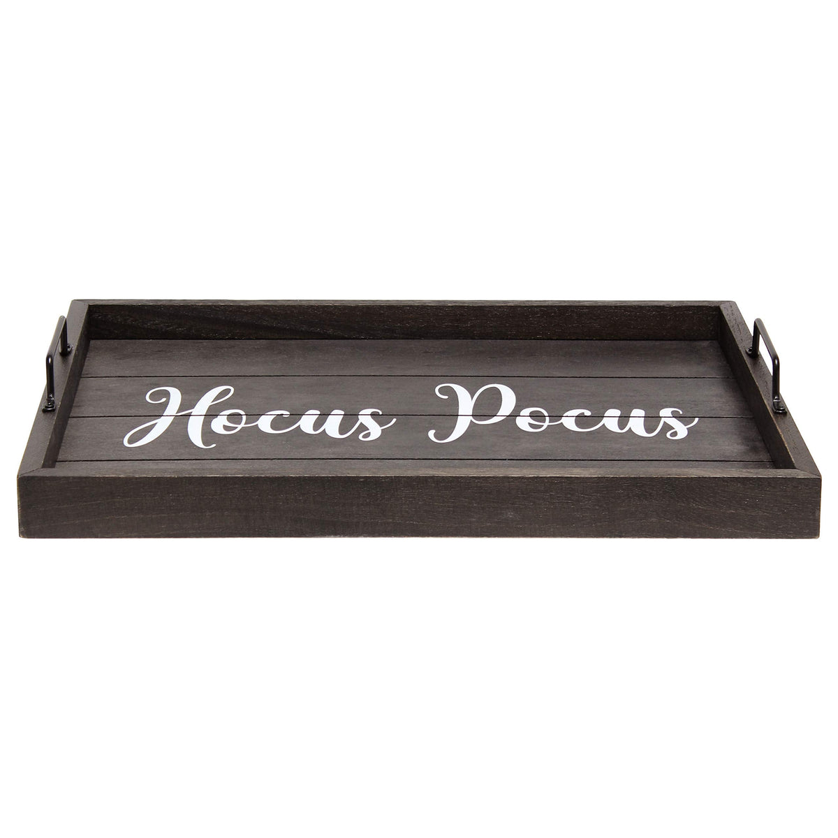 Elegant Designs HG2000-KHP Halloween Witch Decorative Wood Serving Tray w/Handles, 15.50" x 12", Black Wash Hocus Pocus