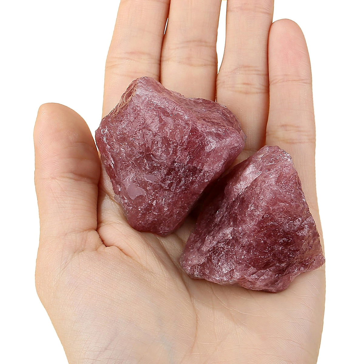 YATOJUZI Strawberry Quartz 1.8-2.2" Natural Raw Stones and Healing Crystals Large Stone Rough Crystal Rocks for Tumbling Cabbing Polishing Fountain Rocks Decoration 1PCS