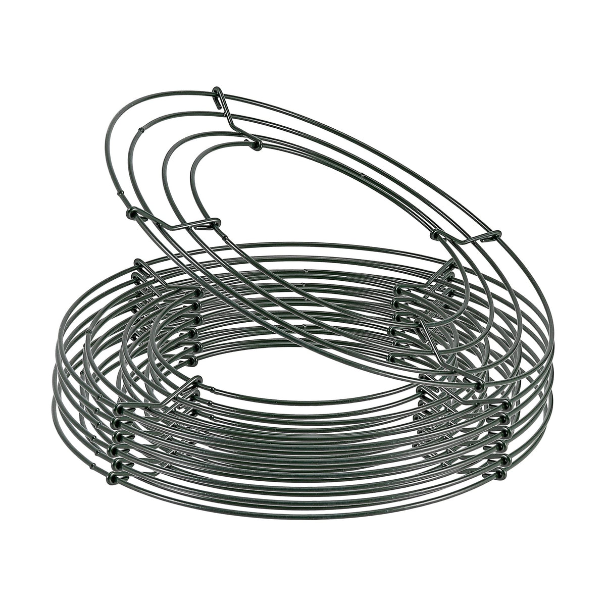 JEUIHAU 15 Pack 10 Inches Round Wire Wreath Frames, Green Metal Floral Wreath Frame, Wire Wreath Rings for Christmas New Year Party Home Decor DIY Crafts Supplies