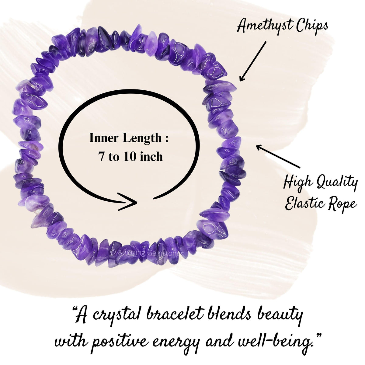 Amazing Gemstone Chips Bracelet (Amethyst)