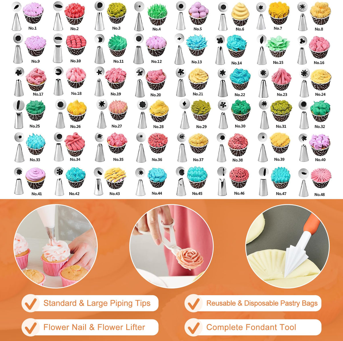 701Pcs Cake Decorating Kit with Baking Supplies, Cake Turntable, Cake Decorating Supplies, Frosting Piping, Cake Leveler, Piping Tips, Cake Pan Set for Cake Baking Kit