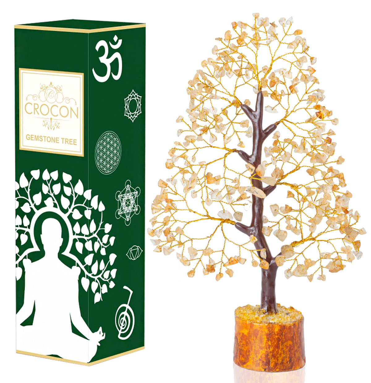 Crocon® Citrine Crystals Tree, Gifts, Birthday Gifts for Women, House Warming Gift New Home Decor, Healing Crystals Spiritual Present, Mom Birthday Gift Her, Decor, Gemstones Money Tree Positivity