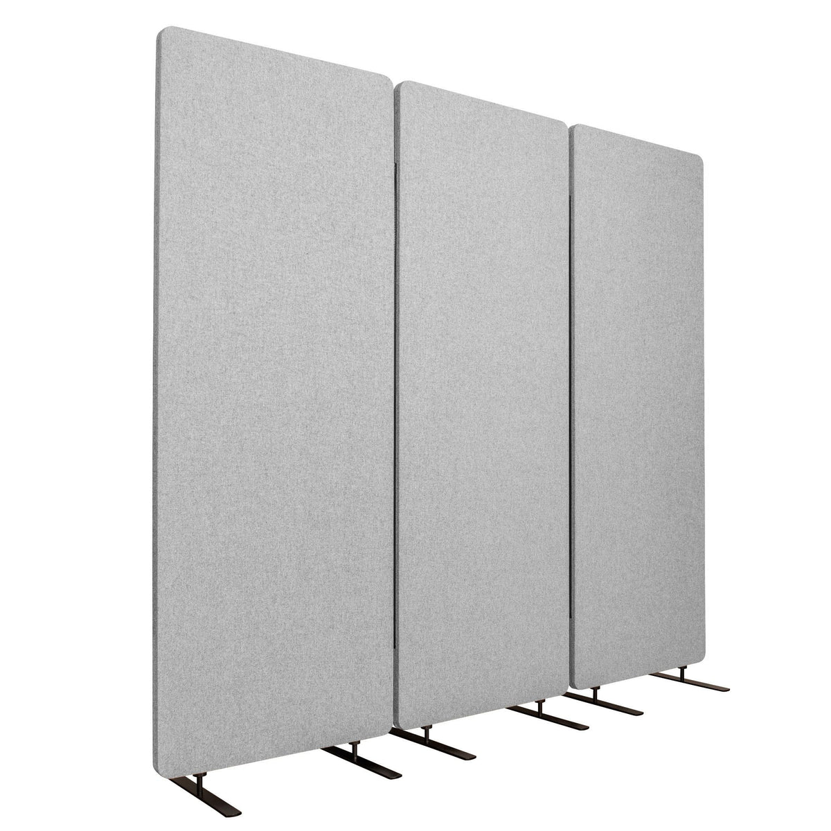 Stand Up Desk Store ReFocus Freestanding Noise Reducing Acoustic Room Wall Divider Office Partition (Cool Grey, 72" x 66", Zippered 3-Pack)