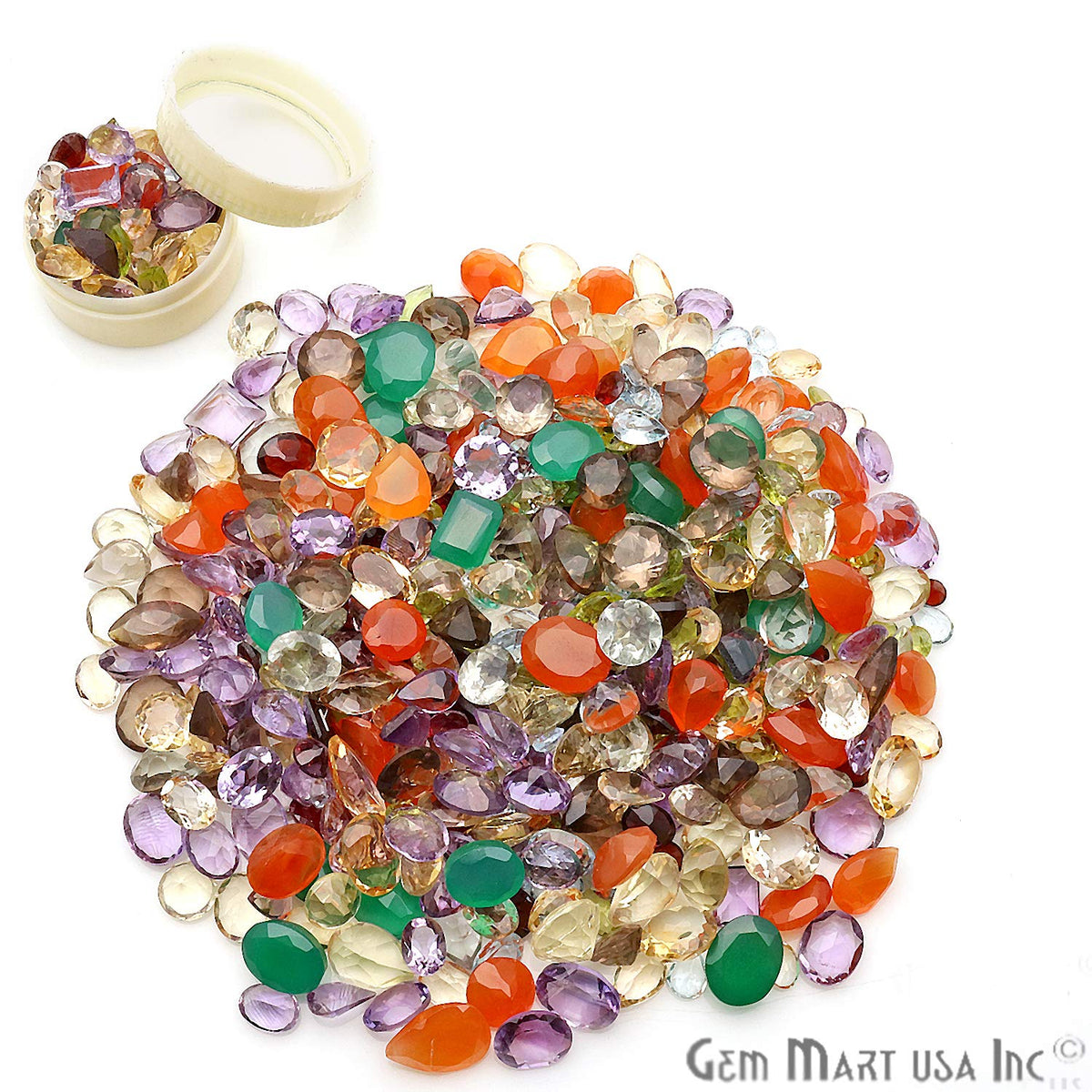 Mixed Gems Natural Loose Gemstones | 100% Natural Loose Gemstones bulk| Grade A+ (natural inclusions) |Hand Cut and Polished | Gemstone Wholesale Lot – by GM GemMartUSA (MX-60001)