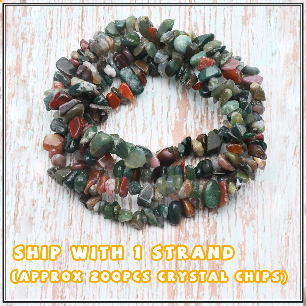 500 pcs Natural Chip Stone Beads, India Agate 5-8 mm Irregular Gemstones Healing Crystal Loose Rocks Bead Hole Drilled for Jewelry Making Bracelet