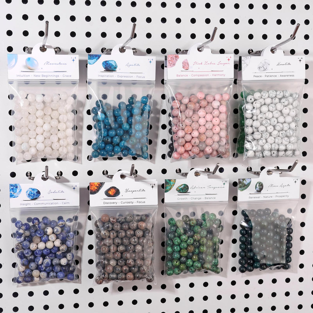 Raicegs 100pcs 8mm Apatite Beads Natural Gemstone Beads Round Loose Beads for Jewelry Making DIY Bracelets Necklace